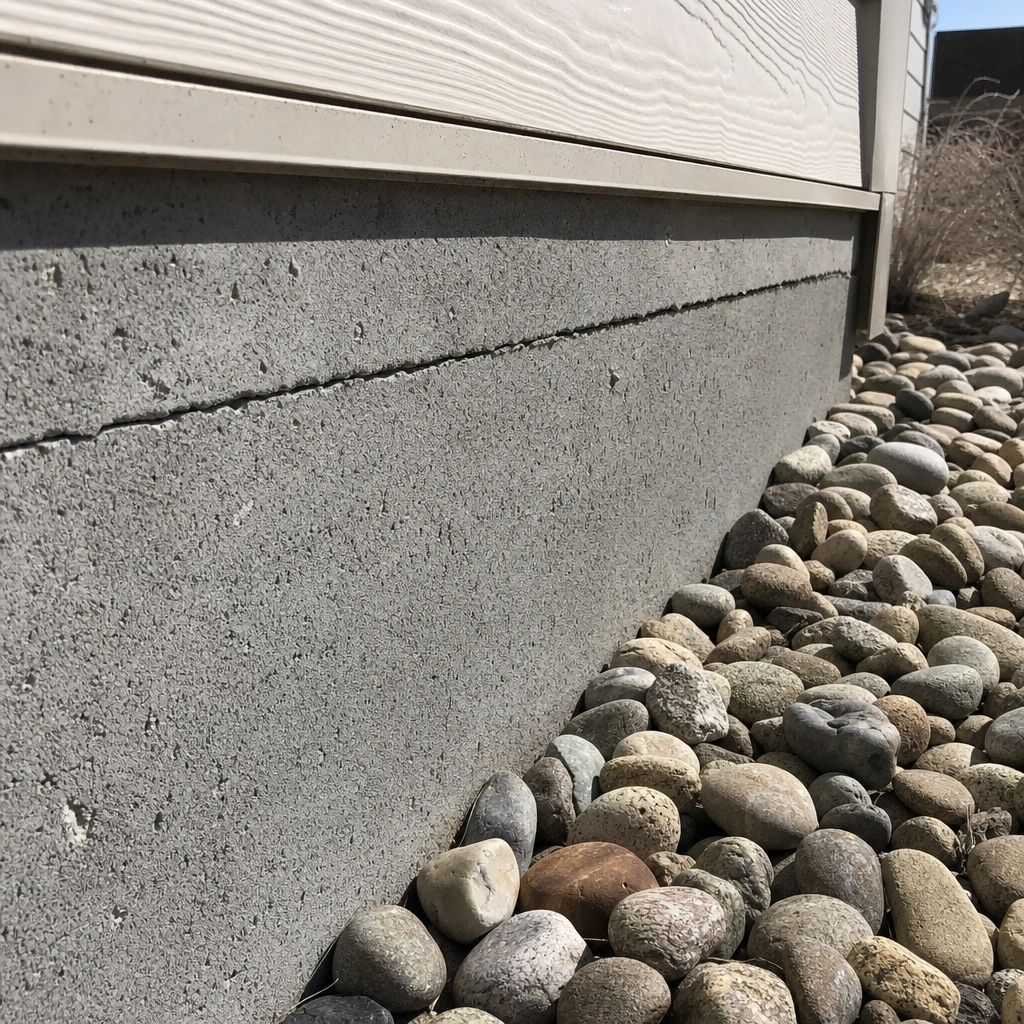 A settlement crack along a Kennewick home's foundation where pests enter
